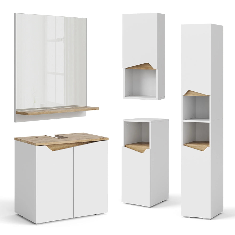 Vicco Specchio contenitore bagno Bianco 60 x 67 cm con ripiano