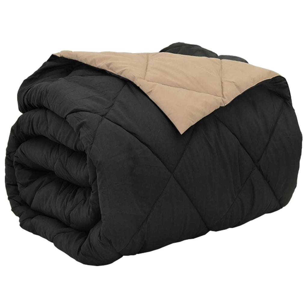Piumone Completo Annuale Nero e Talpa 200 x 240 cm Microfibra 42025612