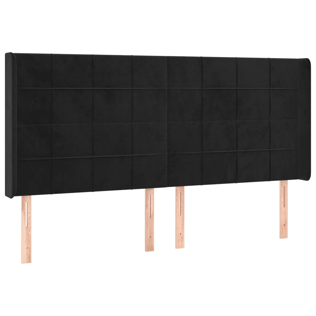 Testiera a LED-Testata con LED Nera 183x16x118/128 cm in Velluto 797403