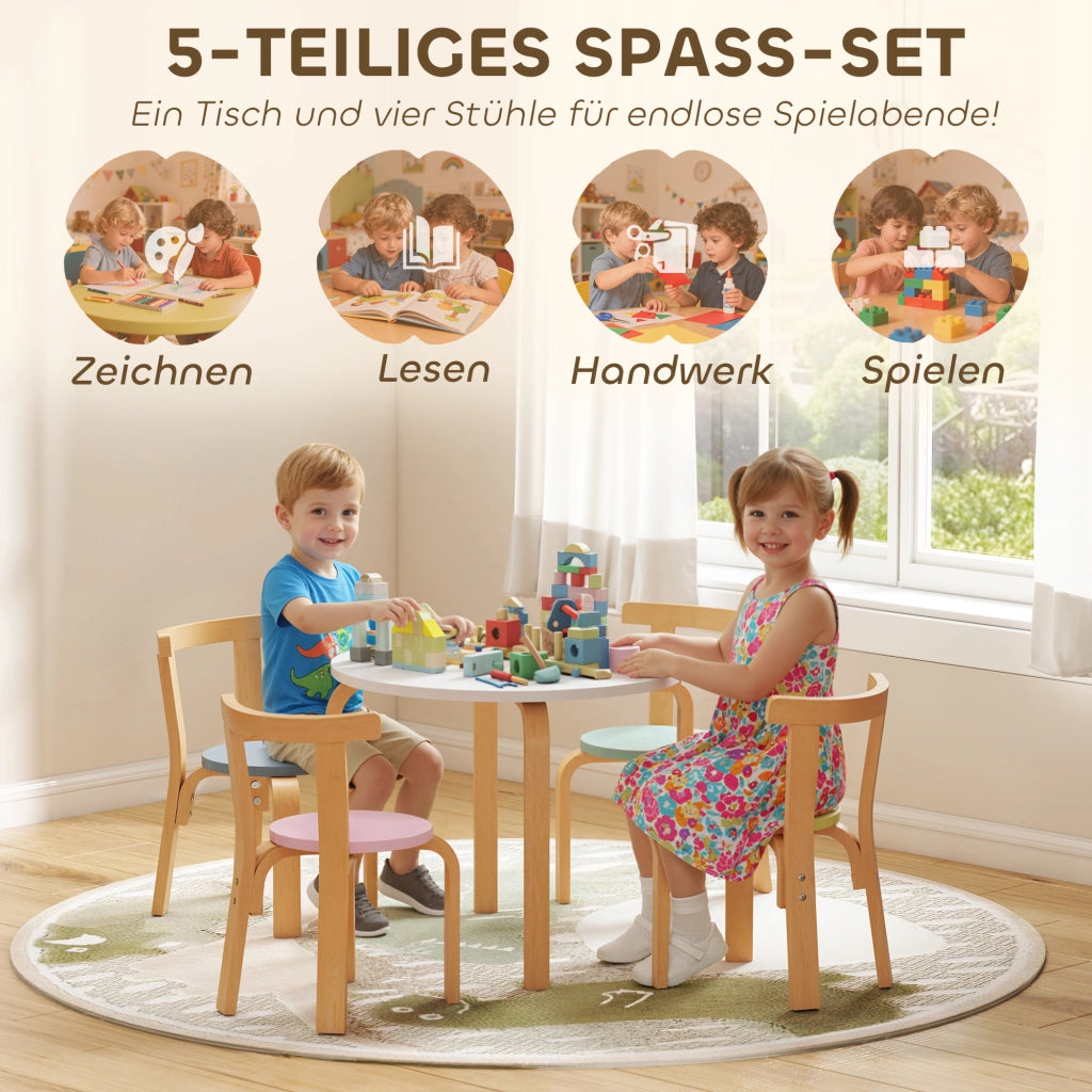 Set sedie e tavolo bambini ¨C Minimal ¨C legno colorato