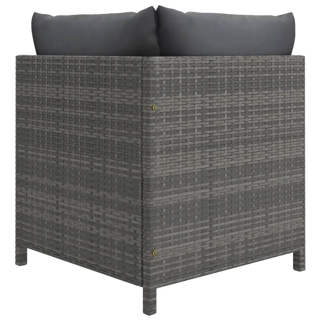 Set Divani da Giardino 9 pz con Cuscini in Polyrattan Grigio 3059773