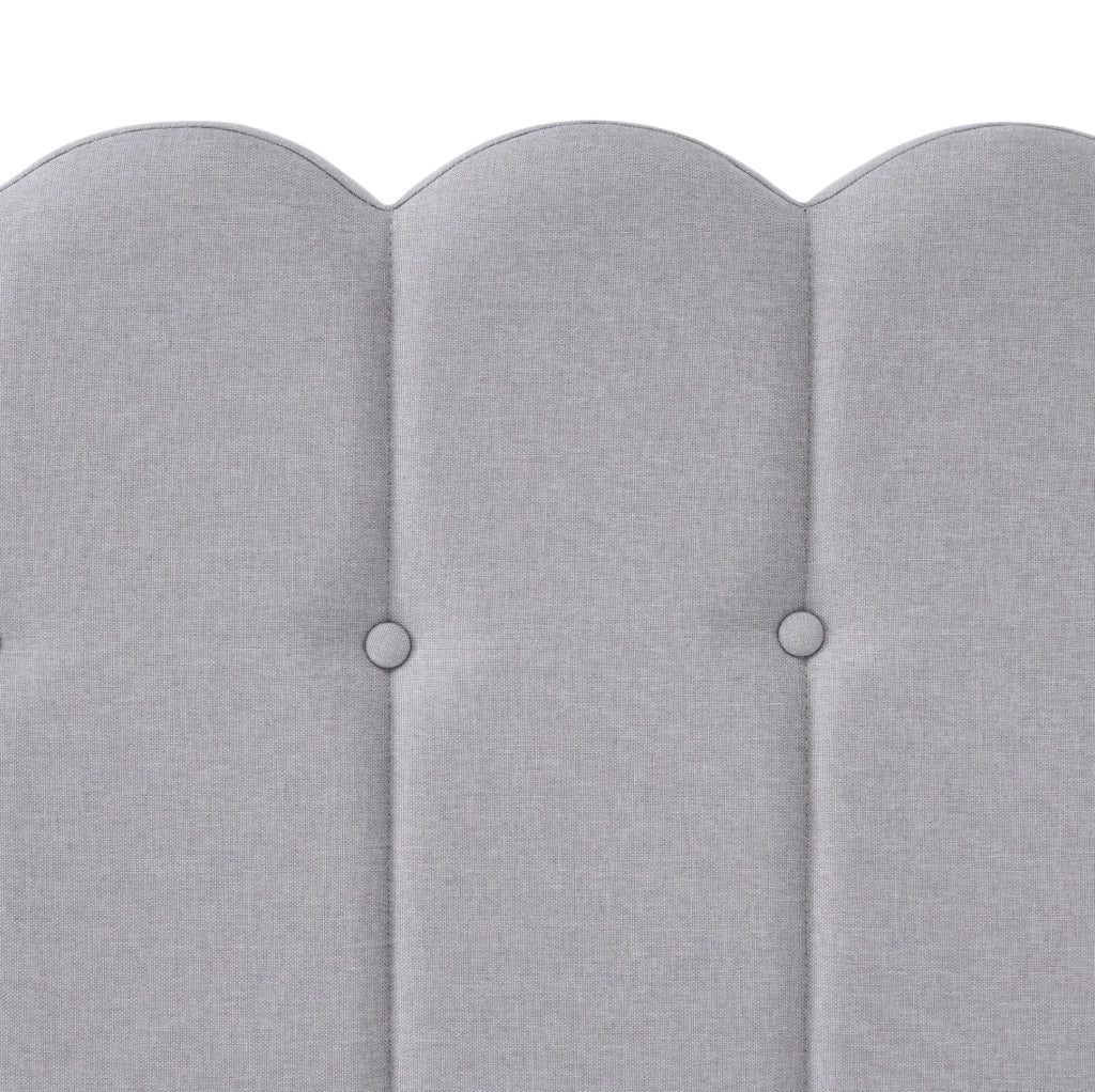 Letto matrimoniale imbottito grigio 180x200 cm con USB e USB-C
