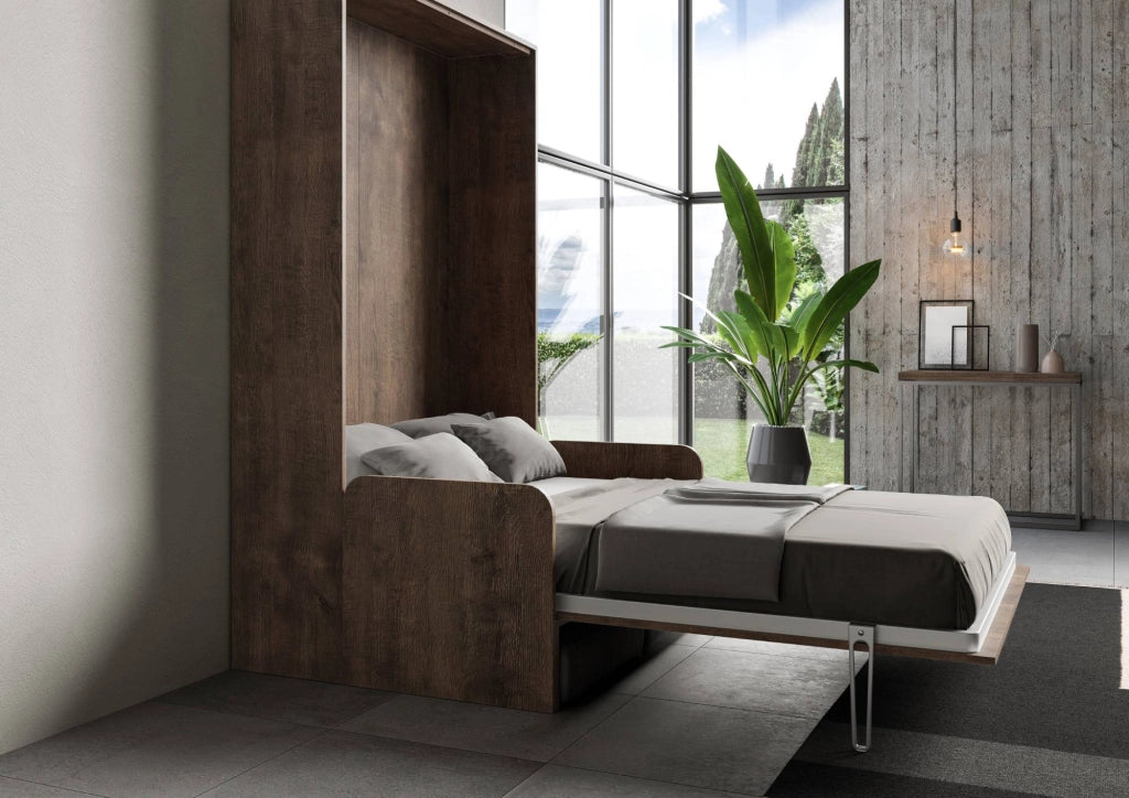 Letto 120 Sofà Kentaro verticale a scomparsa Noce