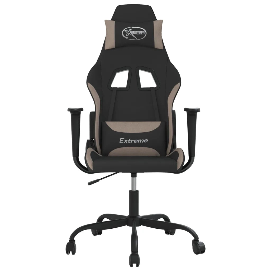 Sedia da Gaming Nero e Tortora in Tessuto 345471