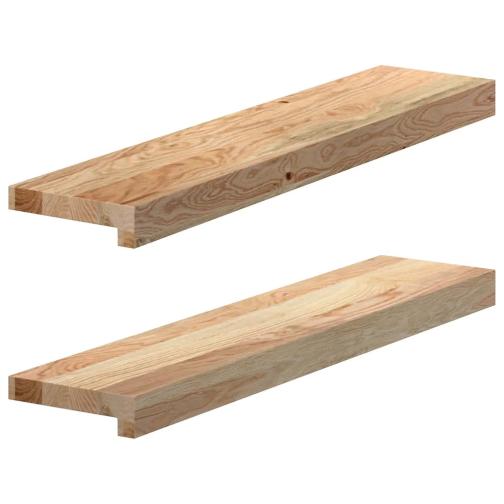 Davanzali 2 pz Non Trattati 70x15x2 cm Legno Massello di Rovere 4009085