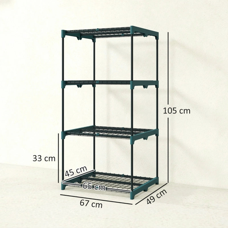 Portapiante 67x49x105 cm a 4 ripiani verde scuro