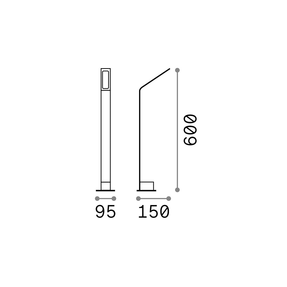 Piantana Moderna Agos Alluminio Antracite Led 6,5W 4000K 60Cm