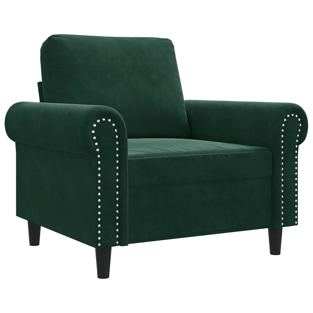 Poltrona Verde Scuro 60 cm Velluto 359511