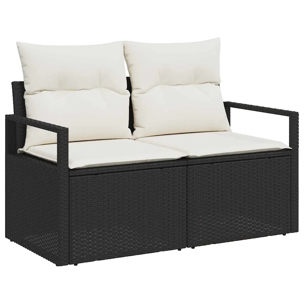 Set Divano da Giardino con cuscino 8 pcs Nero e crema 3348863