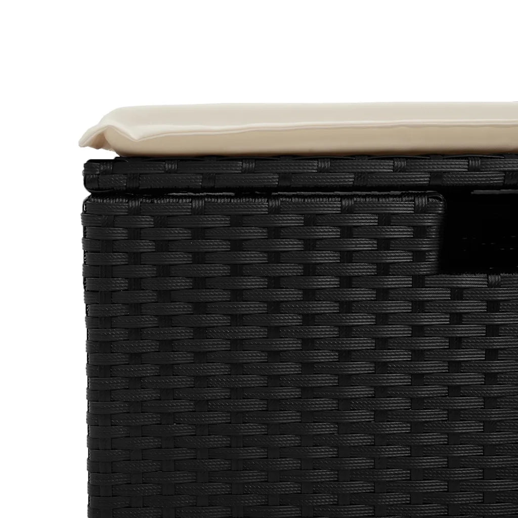 Set Divani da Giardino 5 pz con Cuscini in Polyrattan Nero 3325462