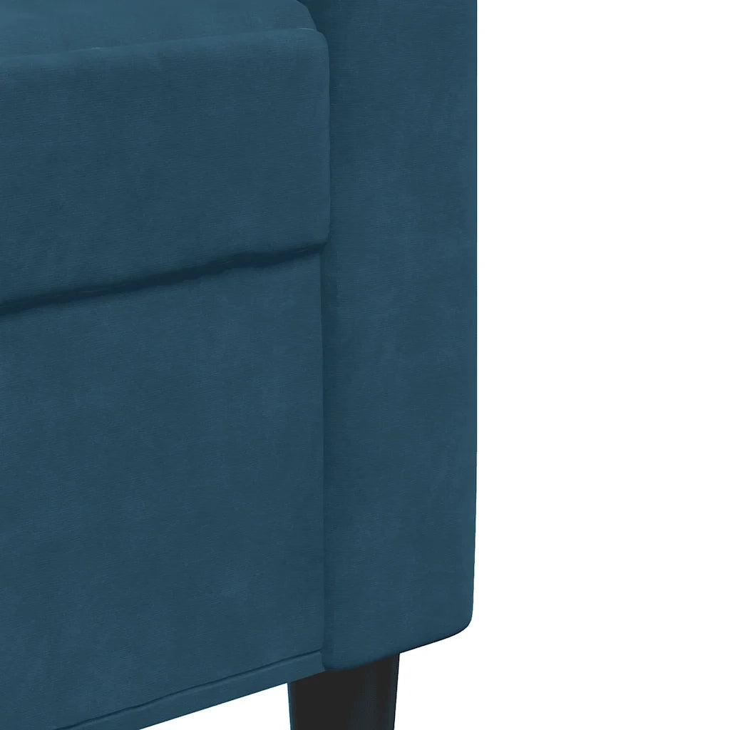 Set di Divani 2 pz con Cuscini e Rinforzi Blu in Velluto 3278500