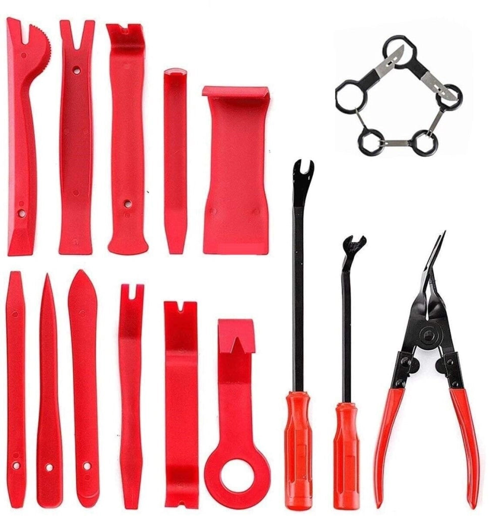 Set 19 pz smontaggio rimozione pannelli portiere clip auto stereo cruscotto 19pz