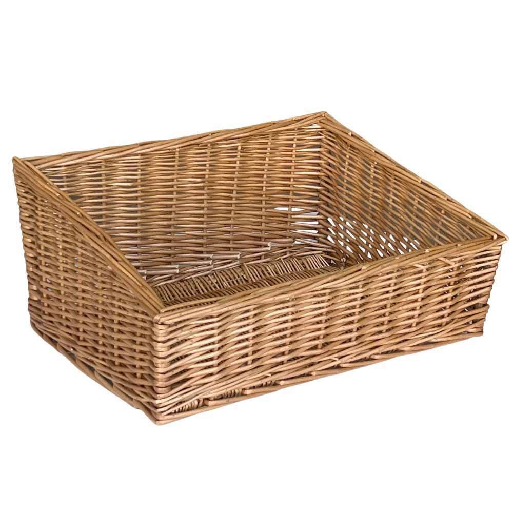 Cesta espositore portapane in vimini contenitore rettangolare 43,5 x 32 x h20 cm