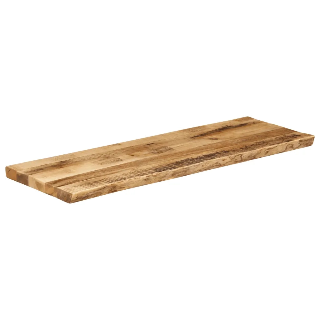 Piano Tavolo | Superficie Tavolo | Piano Scrivania Bordi Vivi 120x40x3,8 cm Legno di Mango Grezzo