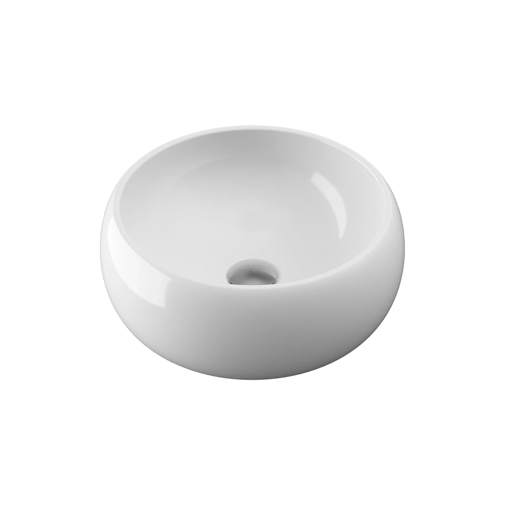 Lavabo da appoggio tondo 40x40x15,5 cm Bianco