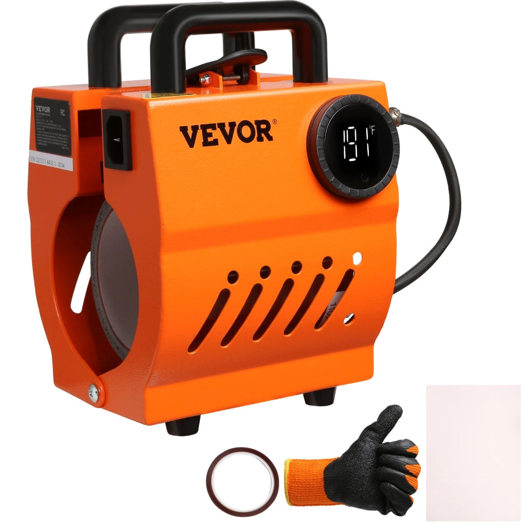 Termopressa per tazze portatile 320W F110 per tazze 33-44 cL, pressa a caldo 40°C-210°C per fai da te e bricolage, altezza max 11 cm