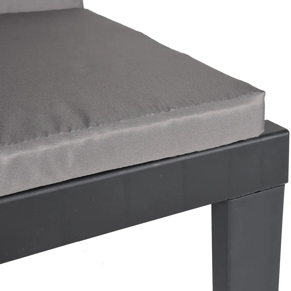 Lettino Prendisole con Cuscini Antracite in PP 364723