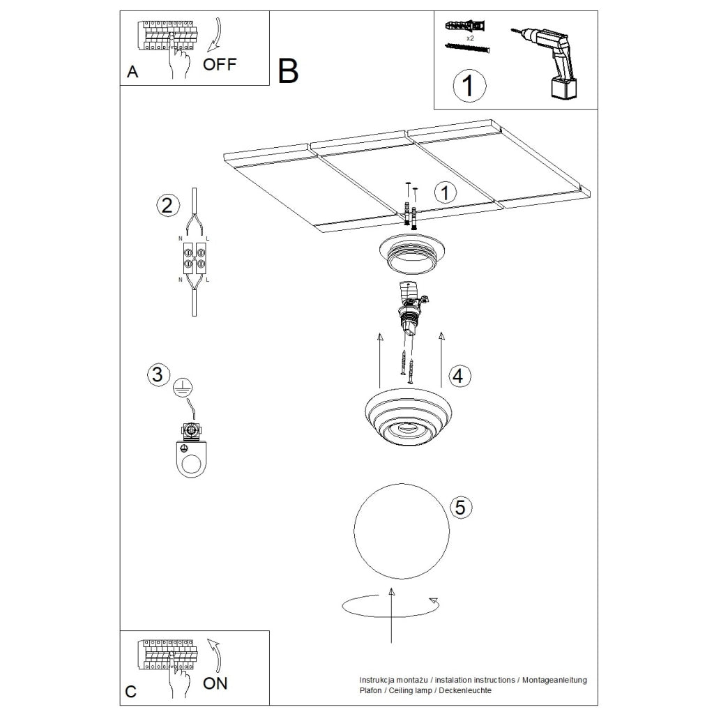 Lampada da soffitto ZORI beige IP44