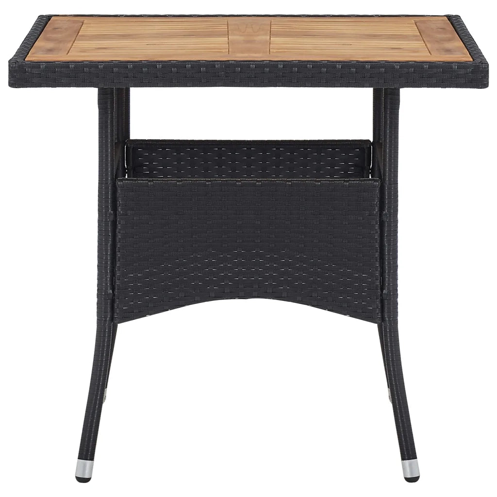 Set Mobili da Pranzo da Giardino 5 pz Nero Polyrattan e Acacia 3058322