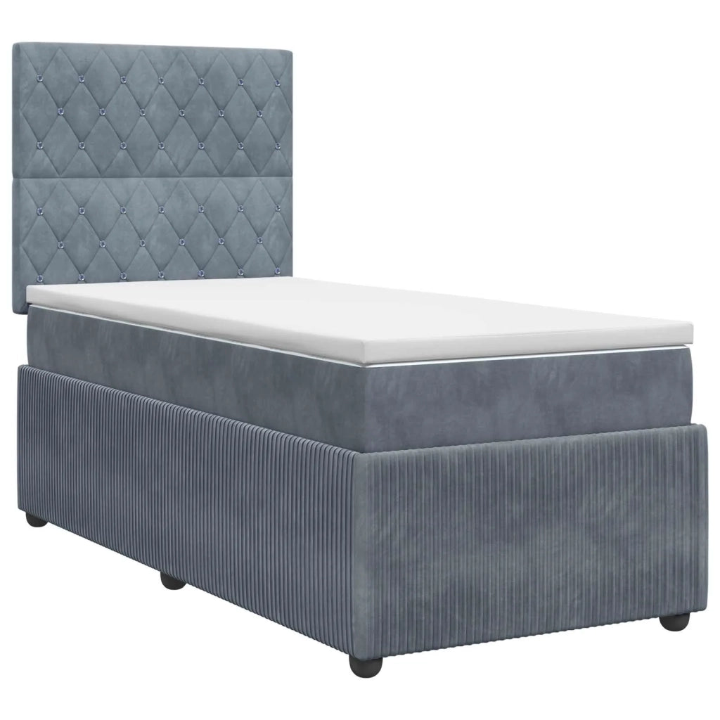 Letto box spring con materasso Grigio Scuro 100 x 200 cm 3454554