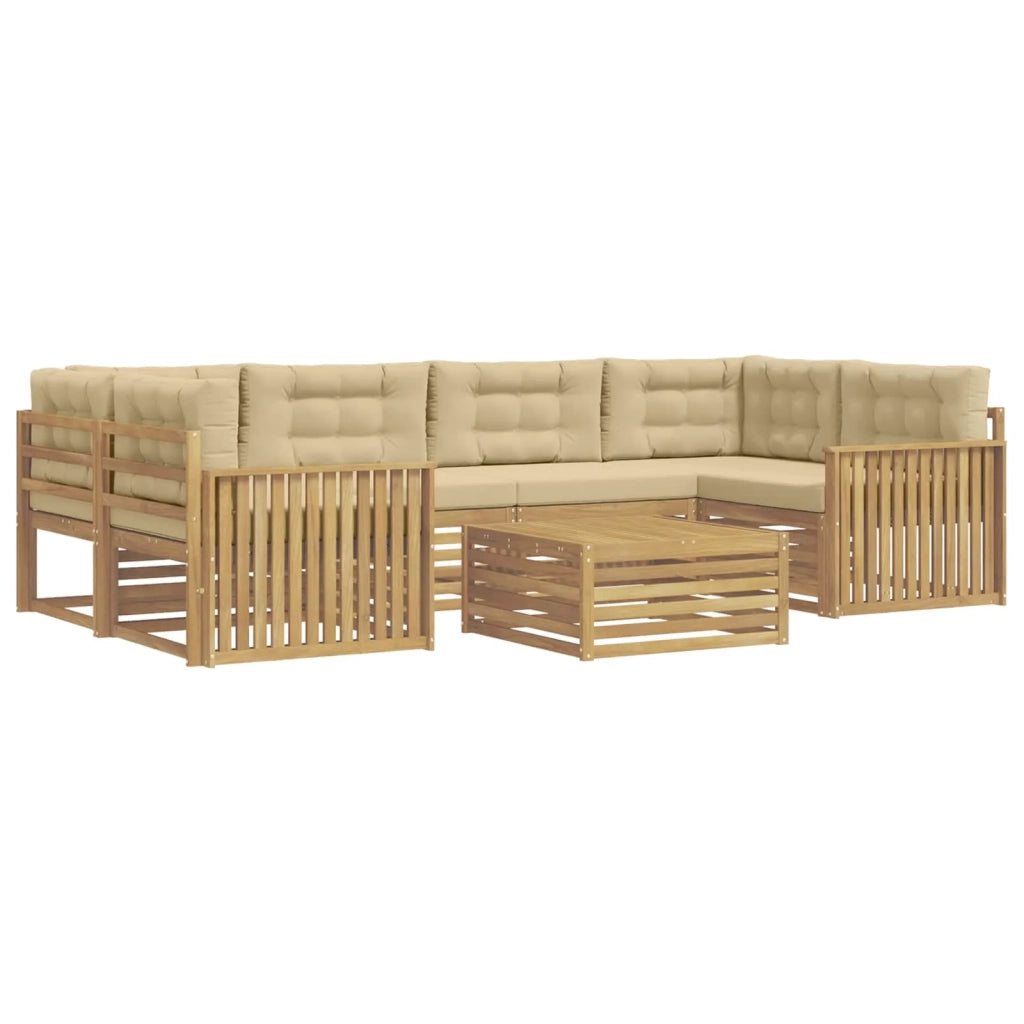 Set di divani da esterno 7 pz Bianco e Beige 3390123