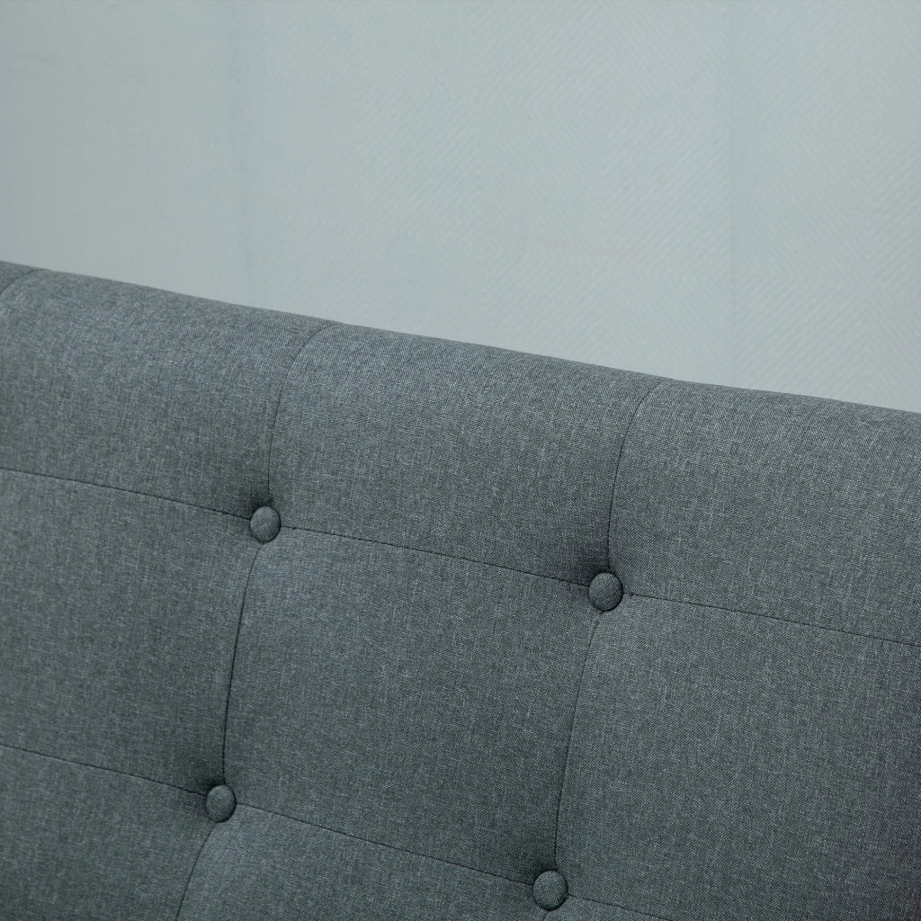 Divano 2 posti ¨C Minimal ¨C Tessuto, Legno, 115 cm, Grigio scuro