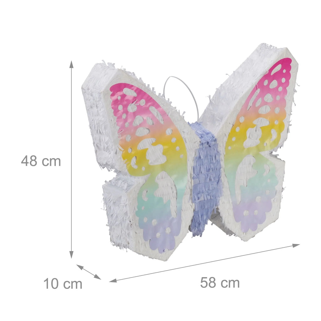 Pignatta farfalla colorata spazio festa 50 x 30 x 10 cm intrattenimento decorativo in carta multicolore 13_0013556