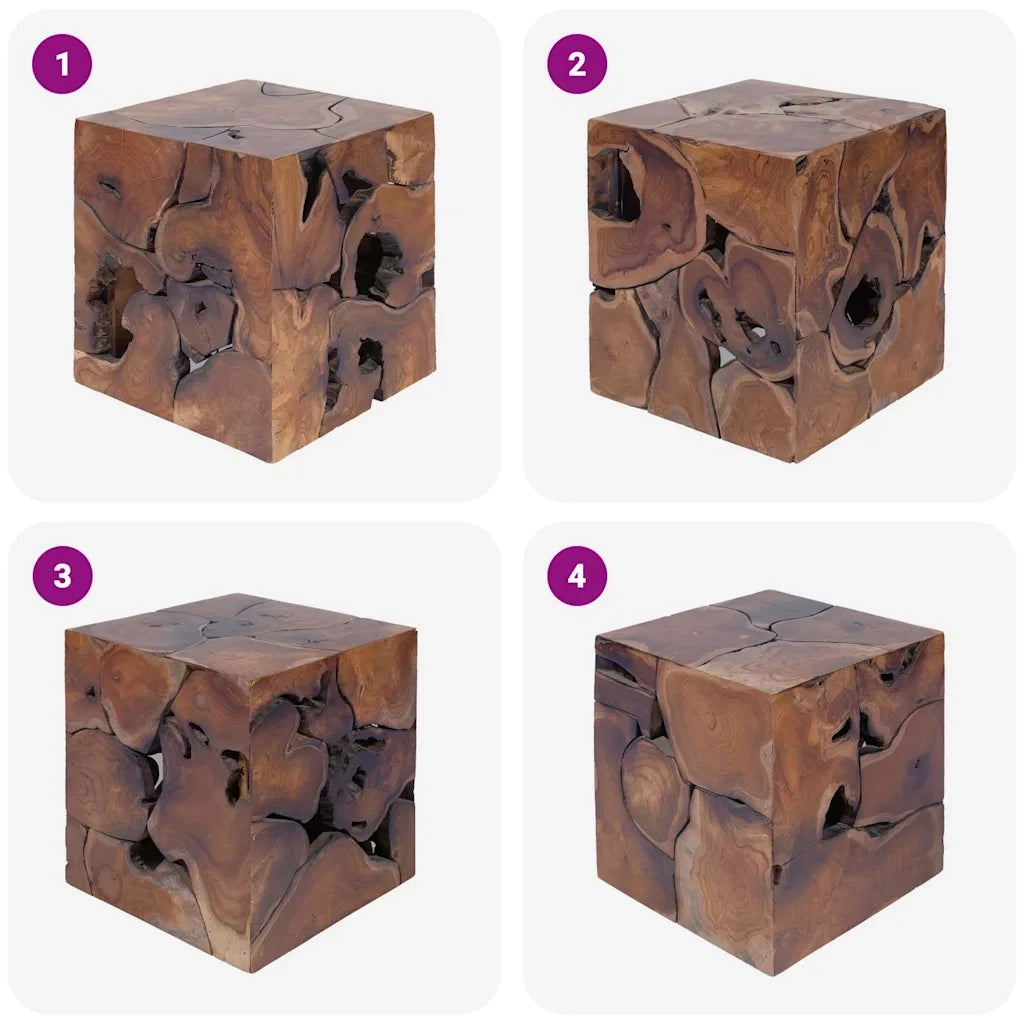 Sgabello Marrone 40x40x45 cm in Legno Massello di Teak 243472