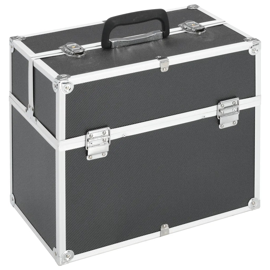 Valigia per Cosmetici 38x23x34 cm Nera in Alluminio 91833