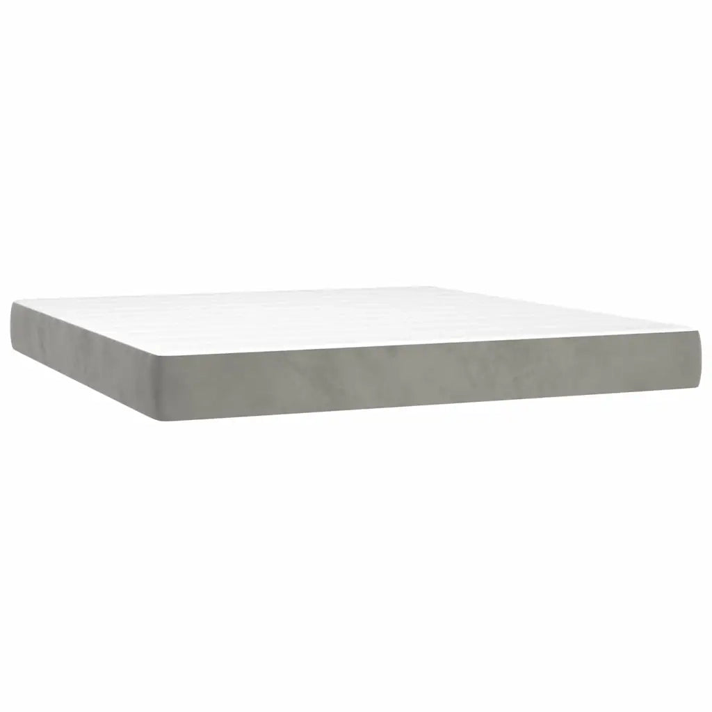 Letto a Molle con Materasso e LED Grigio Chiaro 160x200 cm 3134471