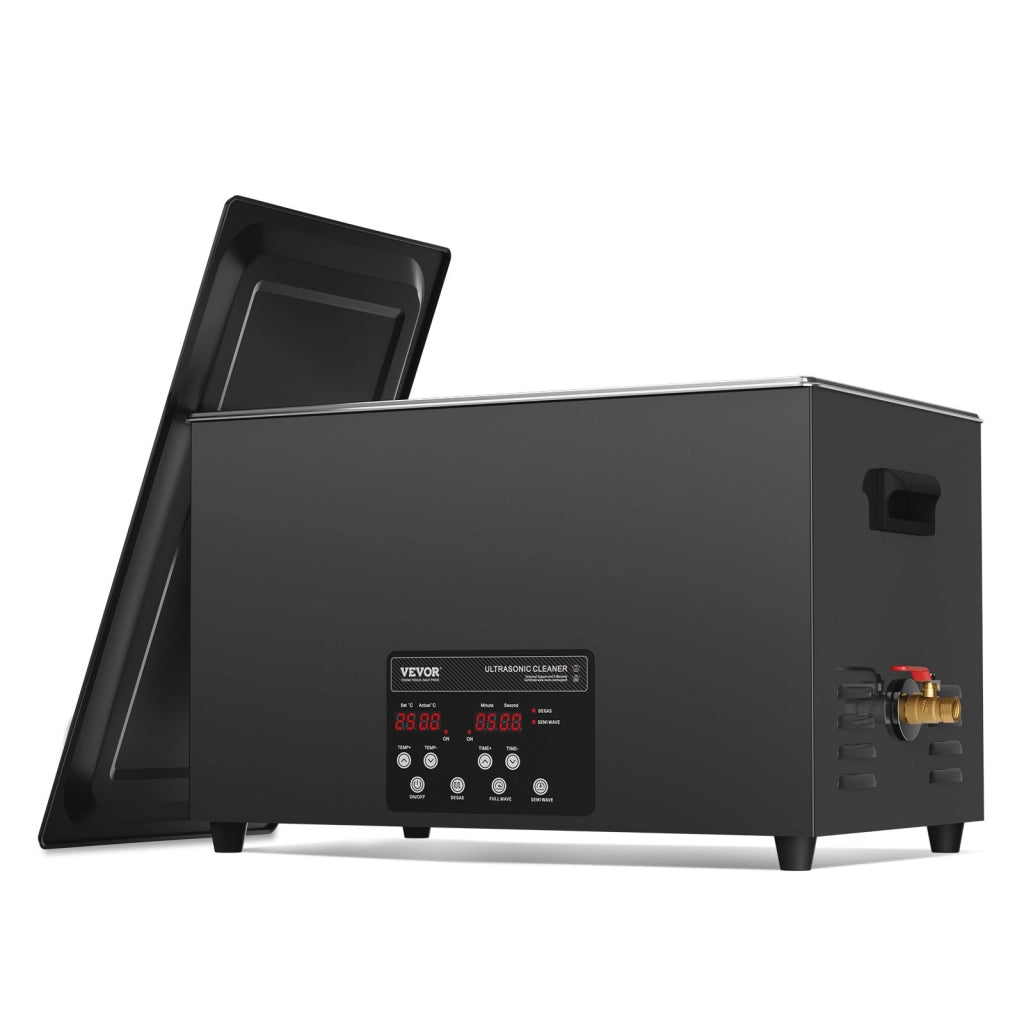 Pulitore ad Ultrasuoni Digitale 30L 600W 40kHz con Riscaldatore e Timer, Macchina per Pulizia con Funzione Degasaggio per Officina e Casa