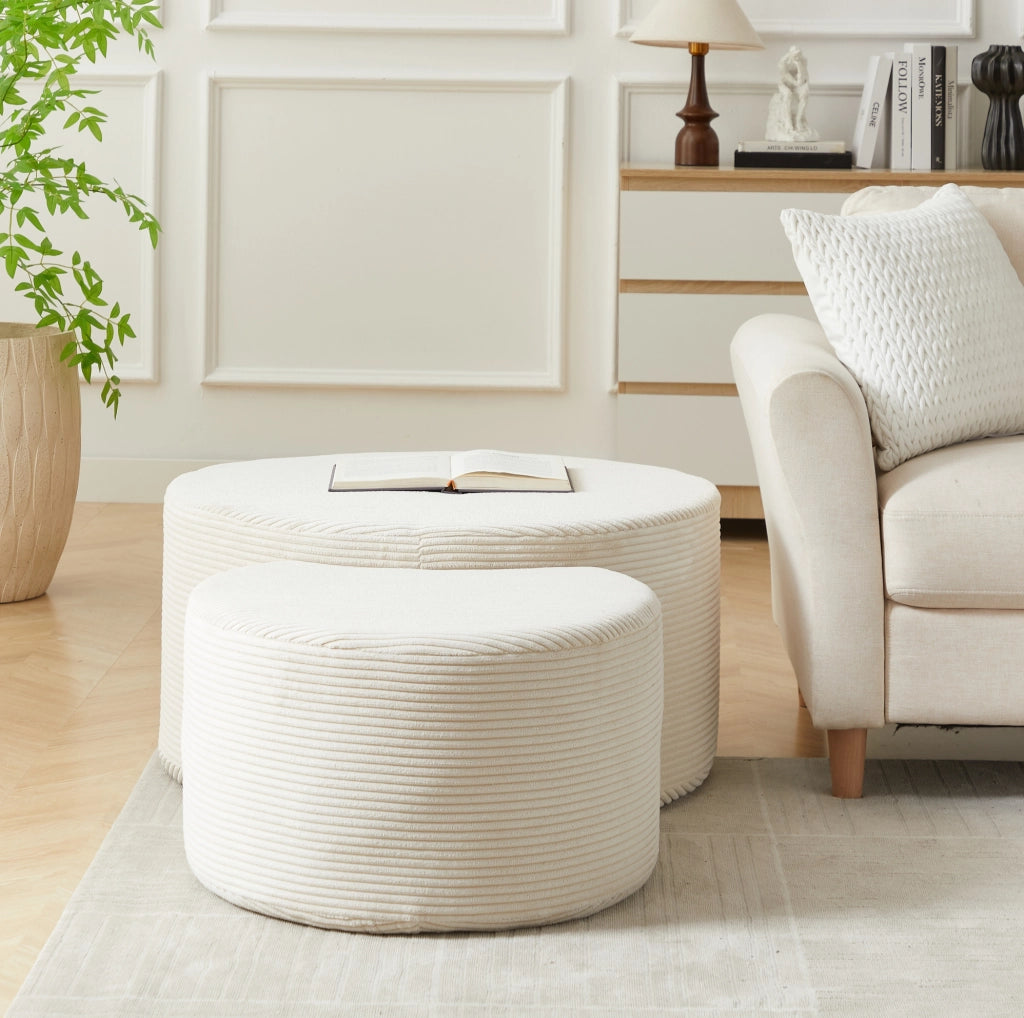 TAVOLINO Set da 2 pezzi 84x28x28 cm in tessuto beige