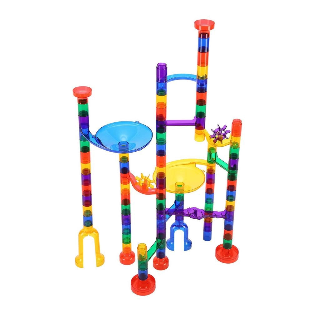Pista Biglie 110 Pezzi Labirinto Costruzione 355x235x120mm 10 Biglie Fosforescenti 20 Vetro STEM Bambini