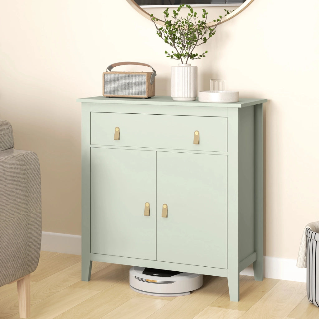 Cassettiera con ante e ripiani ¨C Minimal ¨C verde chiaro 80x40x90