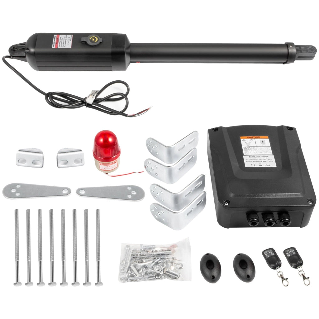 Apriporta Elettrico Automatico a Battente Singolo 80W 24V per Cancello Garage Giardino Portata 380kg 5,5m con Telecomando IP44