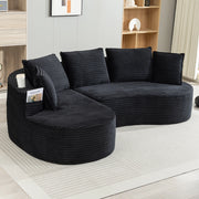 Divano in Velluto a Coste con Cuscini e Contenitore ¨C MINIMAL ¨C Morbido, Grigio