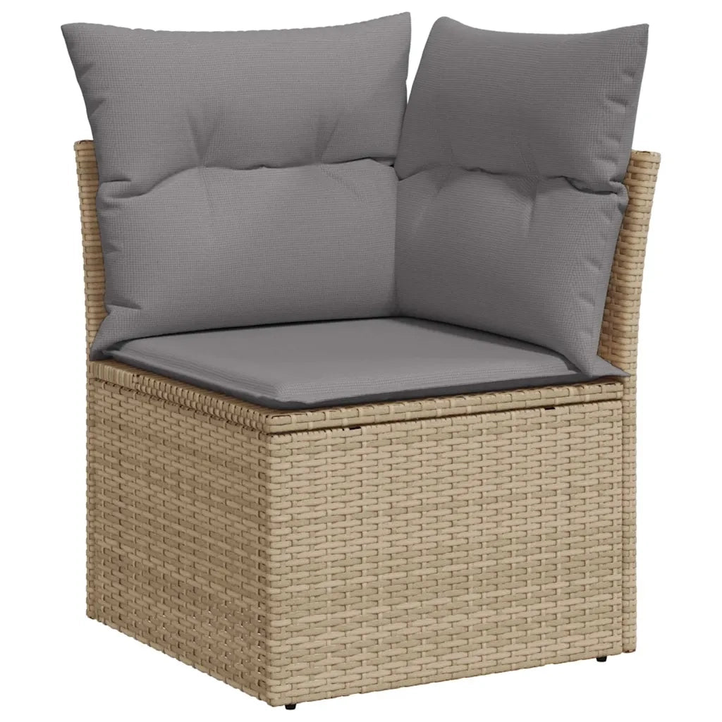 Set Divano da Giardino 5 pz con Cuscini Beige in Polyrattan 3328165