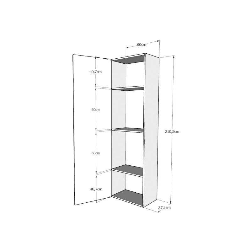 Letto a scomparsa 120 verticale Kentaro con colonna - Bianco Frassino