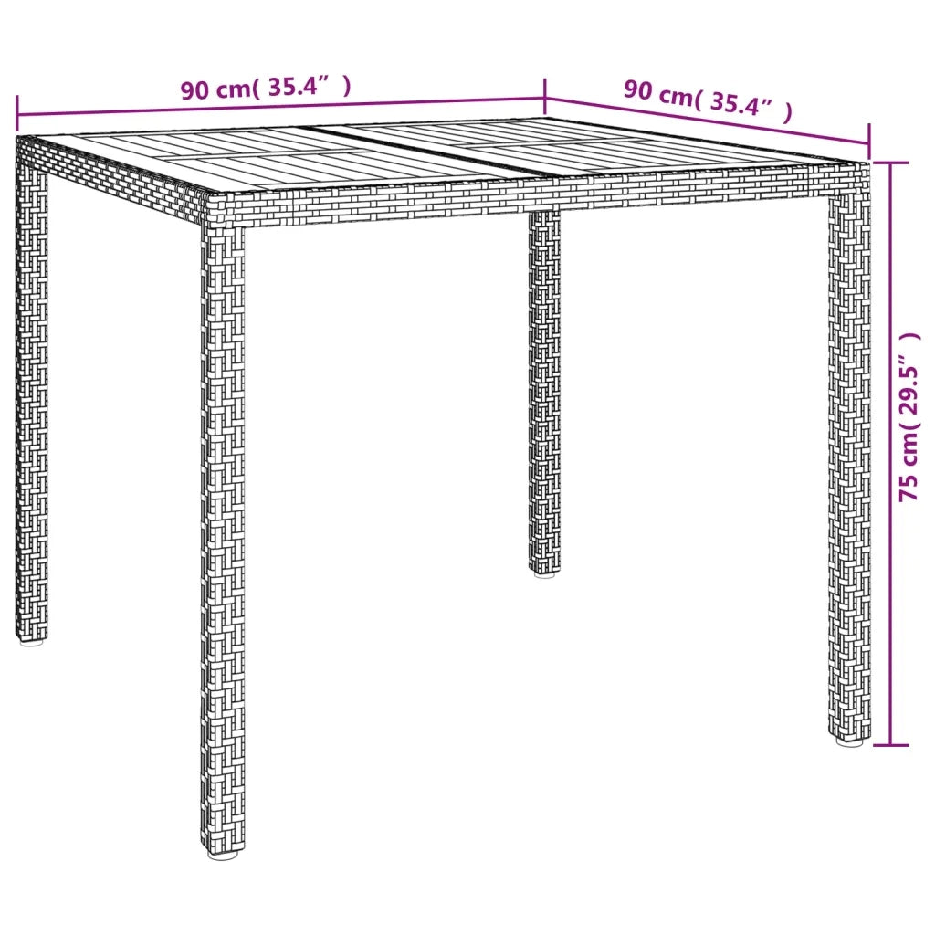 Set da Pranzo da Giardino 5 pz Nero con Cuscini in Polyrattan 3187389