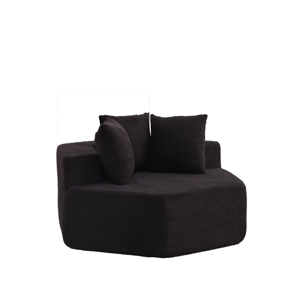 Poltrona singola esagonale ¨C Minimal ¨C tessuto chenille design modulare