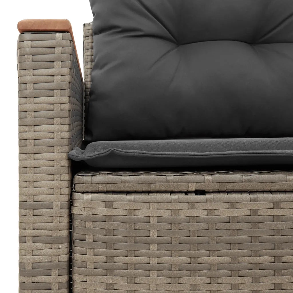 Divano da Giardino con Cuscini 2 Posti Grigio in Polyrattan 366145