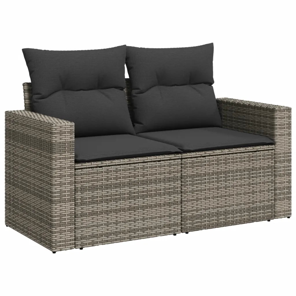 Set Divano da Giardino 8 pz con Cuscini Grigio in Polyrattan 3256564