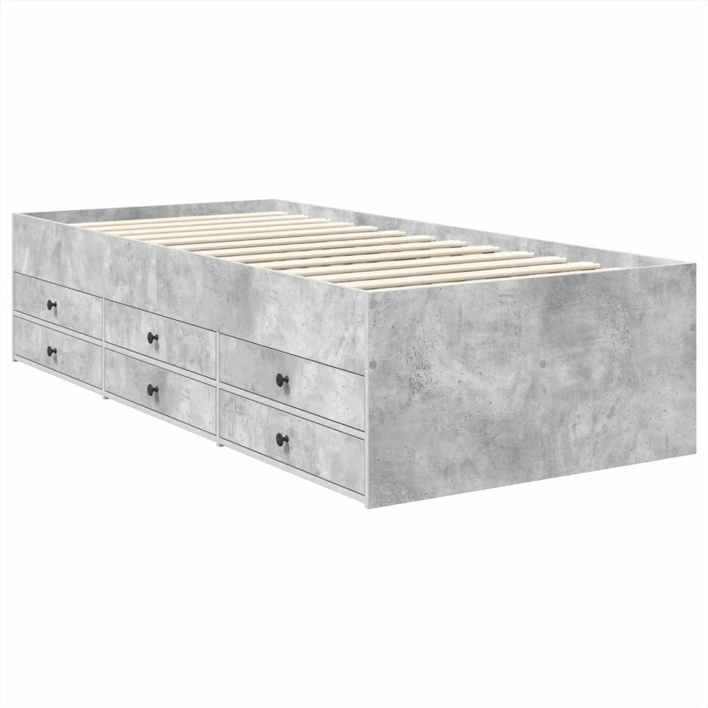 Daybed Grigio Cemento e Nero 75 x 190 cm Legno multistrato