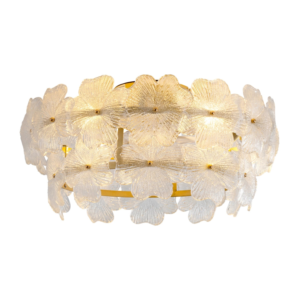 Ventilatore da soffitto ULEVR 55 cm con luce, 6 velocit¨¤, app Bluetooth e telecomando, oro e vetro