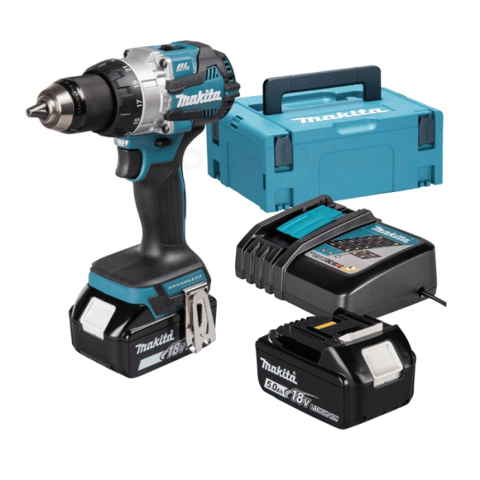 Trapano Makita a batteria con percussione 18V brushless 73nm completo DHP489RTJ