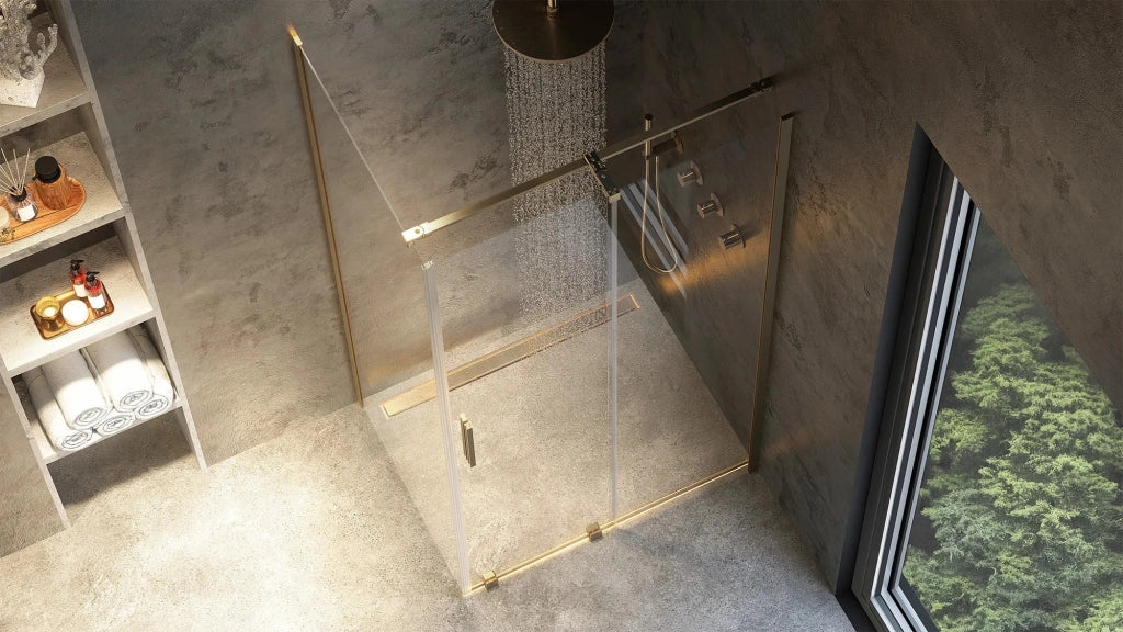 Cabina Doccia Rea Montana Gold Brush 130x100