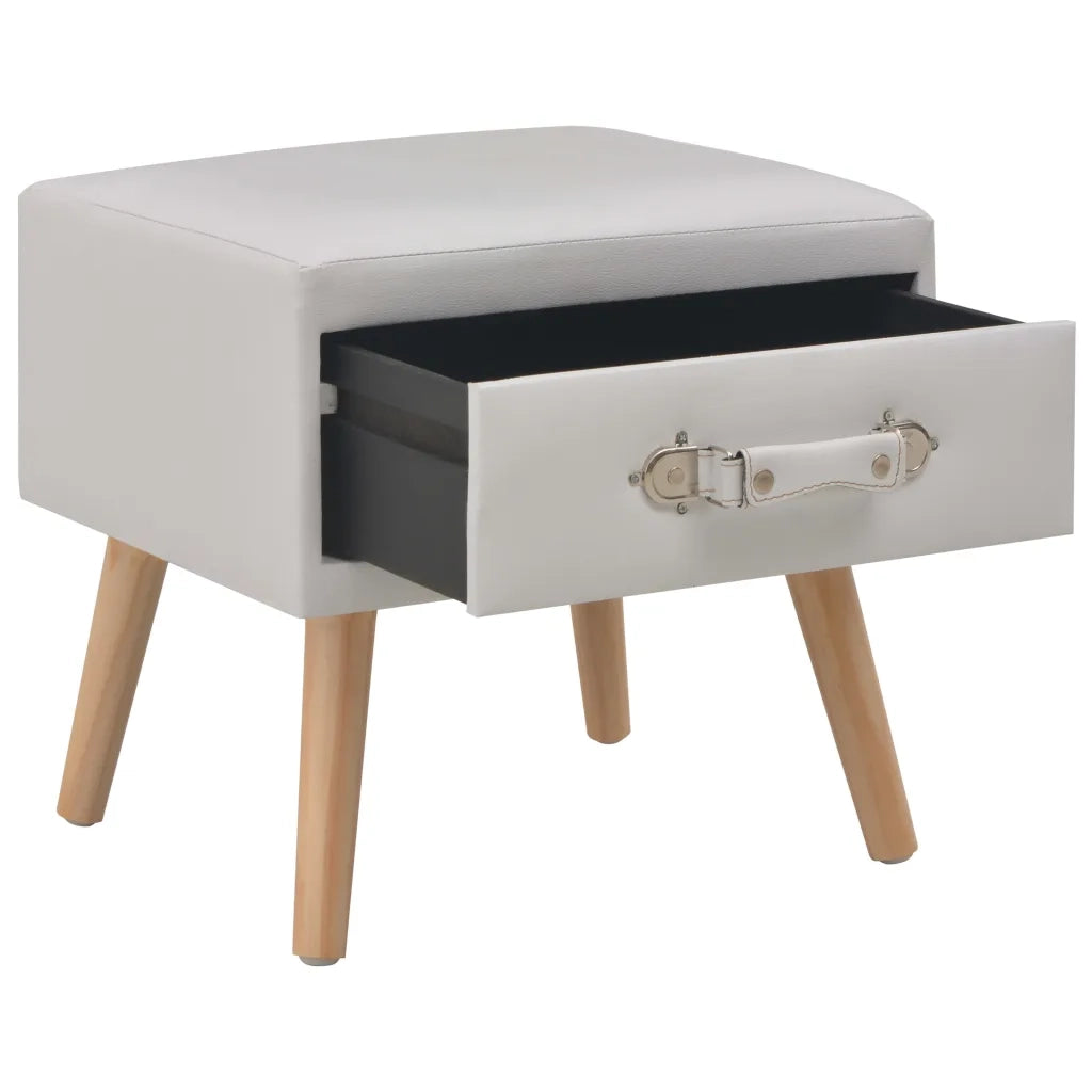 Comodini Bianchi 2 pz 40x35x40 cm in Similpelle 276380