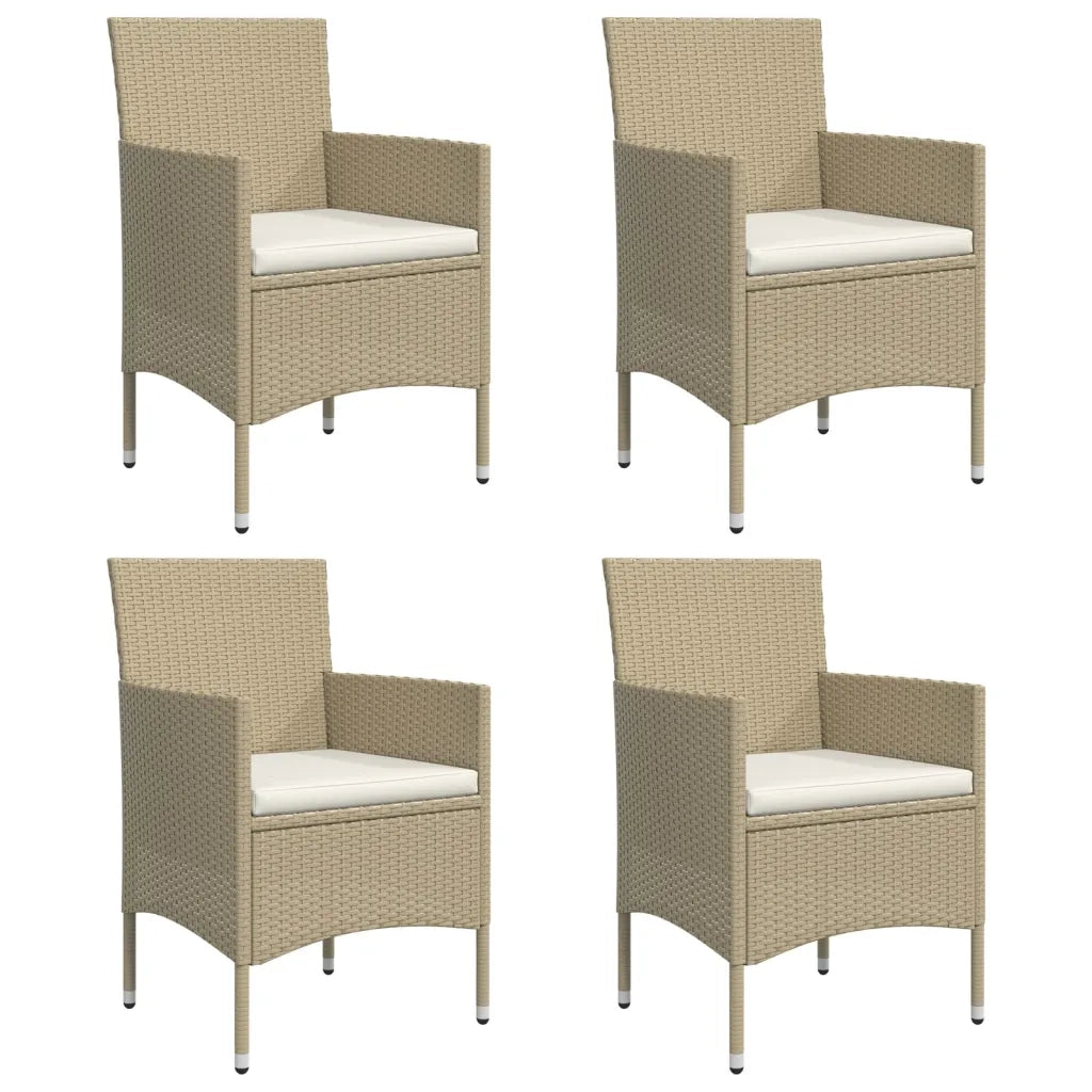 Set da Pranzo da Giardino 5 pz con Cuscini Beige e Nero 3156624
