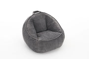 Poltrona pouf ergonomica in velluto a coste con supporto per schiena e vita; grigio
