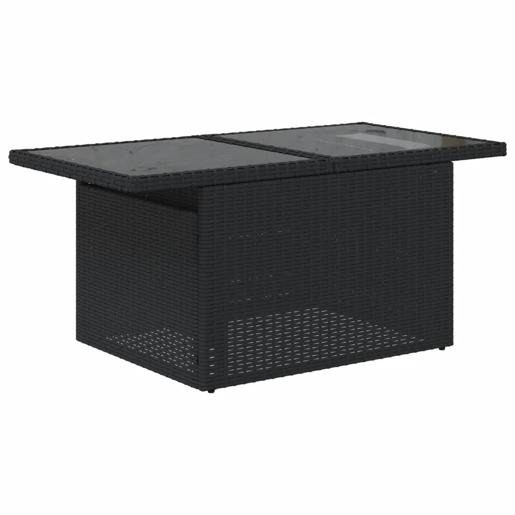 Set Divani da Giardino 9 pz con Cuscini Nero in Polyrattan 3275185